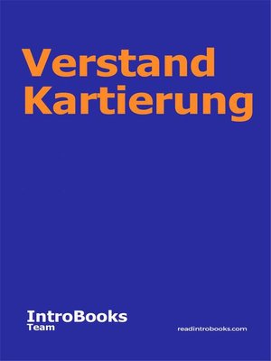 cover image of Verstand Kartierung